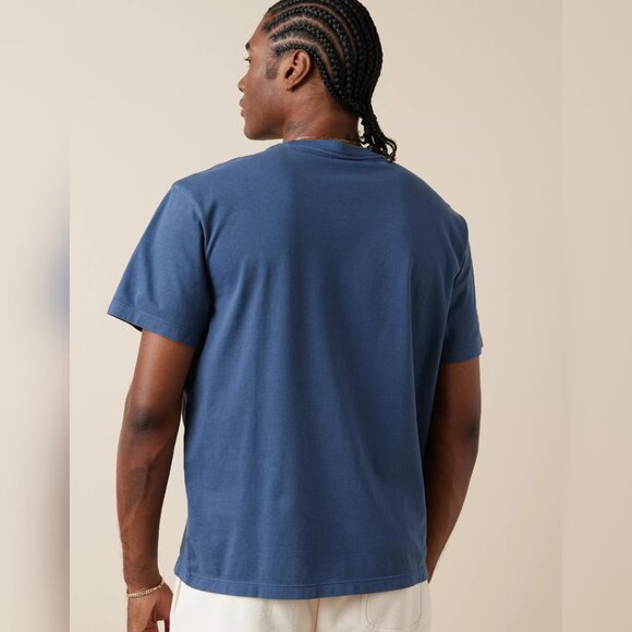 AMERICAN EAGLE OUTFITTERS - MENS Logo Lived-In T-Shirt - Navy - Picture 7 of 13